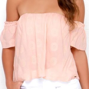 Peach, off shoulder top